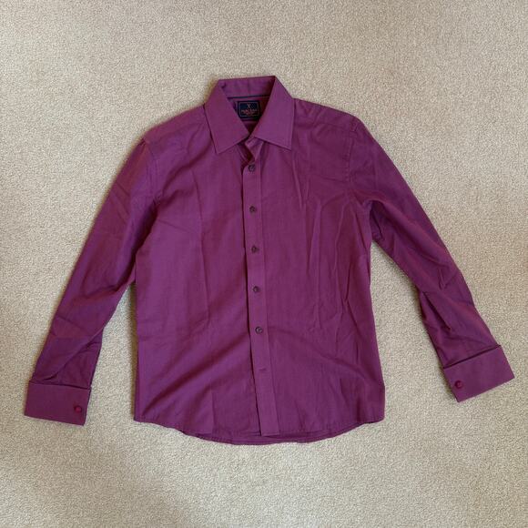 Marc Ecko Button-Down Shirt Men Medium NWT Red Purple - Picture 1 of 4